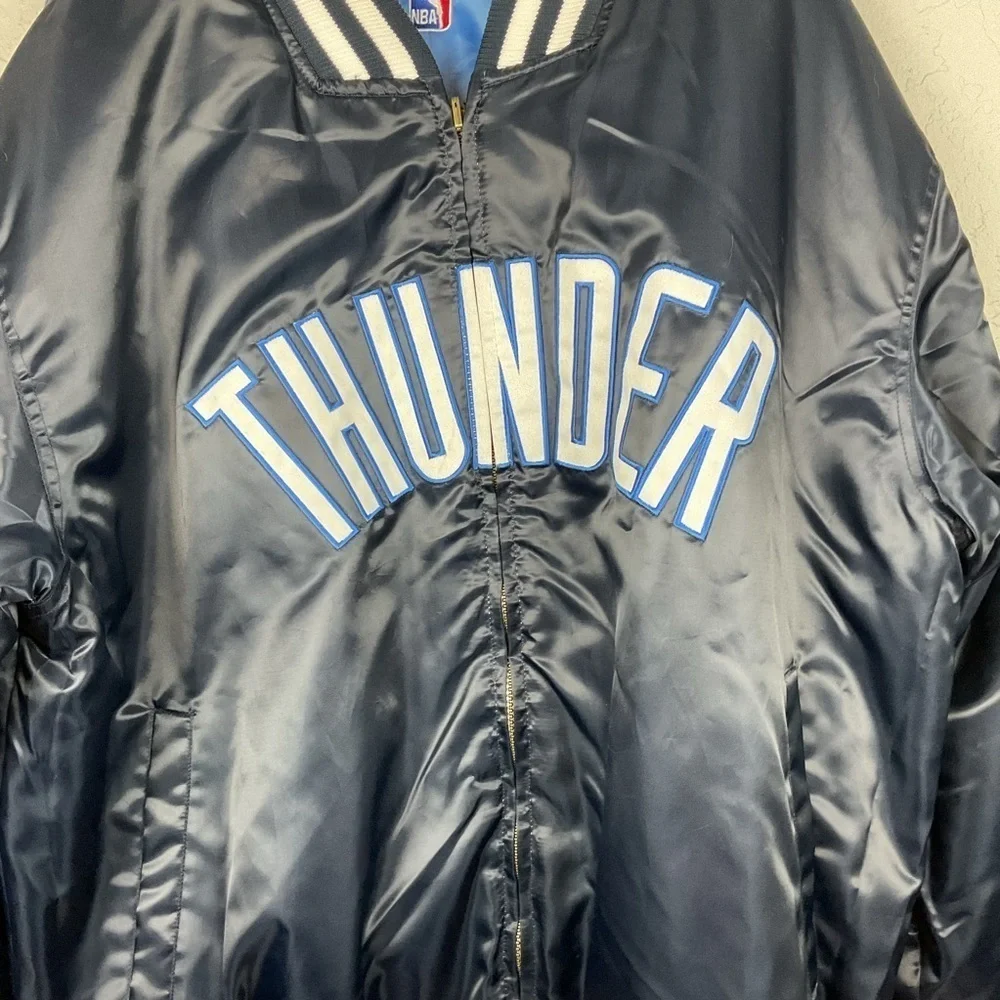 Men’s Majestic Oklahoma City Thunder NBA Satin Reversible Jacket Basketball 2XL